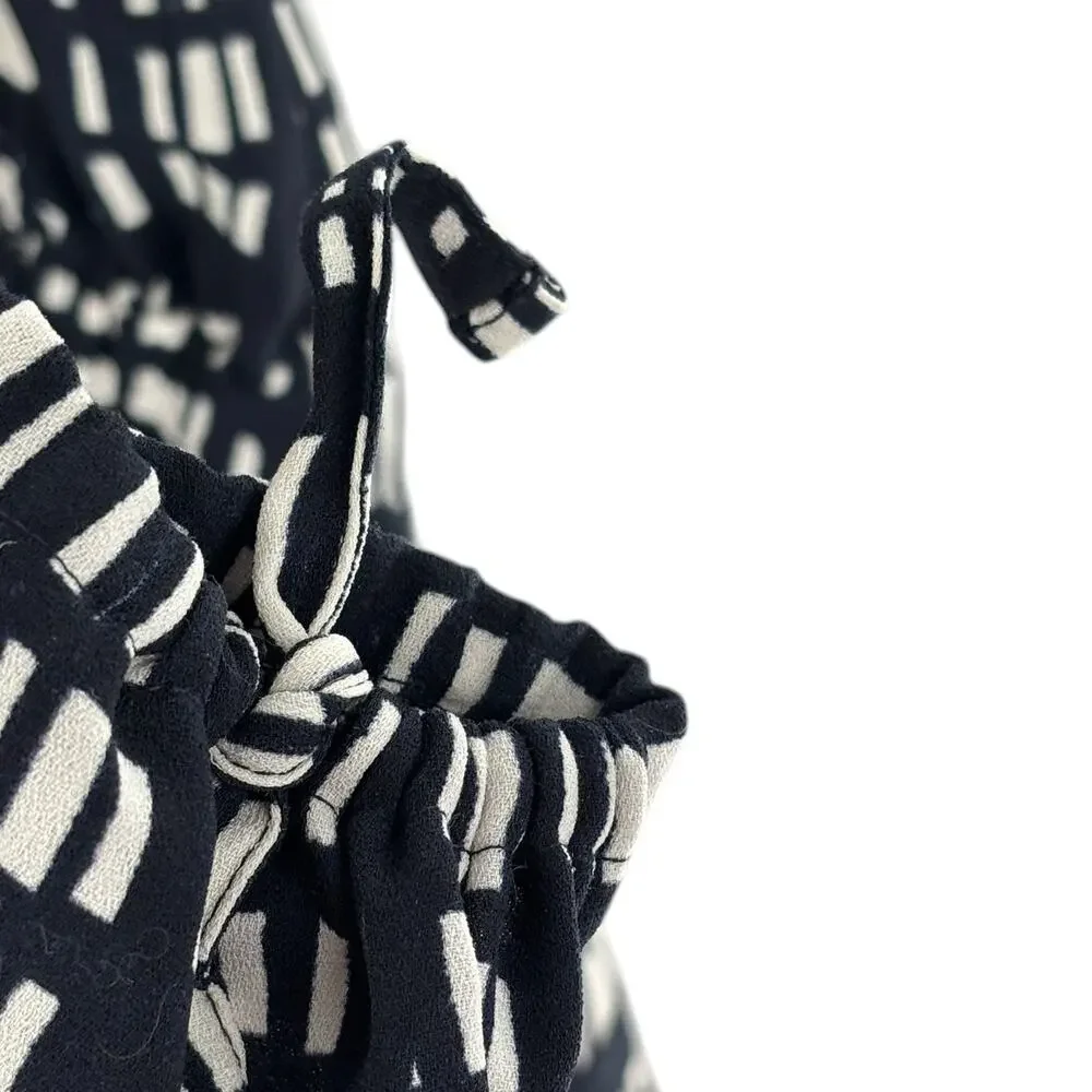 Madewell Navy Blue Brushstroke Plaid Sleeveless Ankle Tie Jumpsuit - Picture 9 of 11